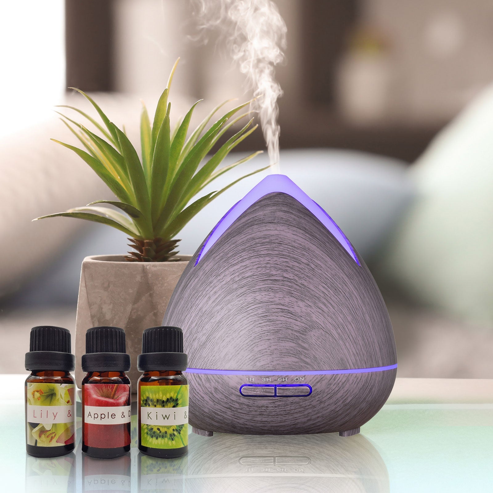 NNEDSZ Oils Ultrasonic Aromatherapy Diffuser Air Humidifier Purify 400ML Violet-1